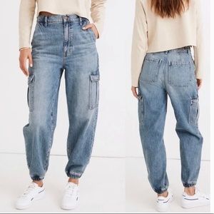 Madewell Size 33 Baggy Tapered Cargo Jogger Jeans